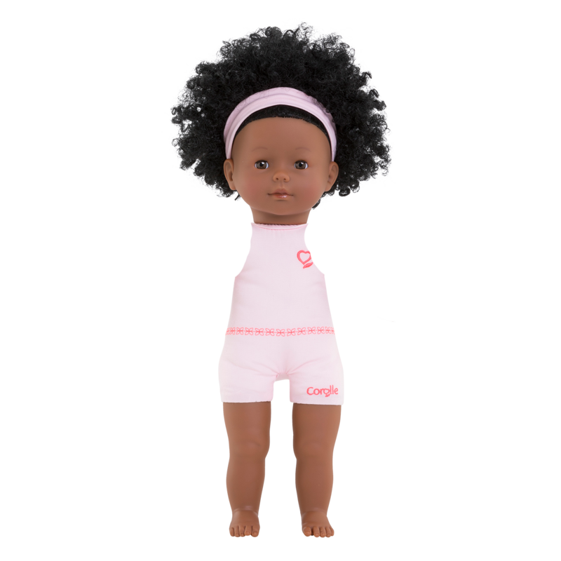 Panenka na oblékání Pauline Ma Corolle kudrnaté černé vlasy a hnědé mrkací oči 36 cm od 4 let