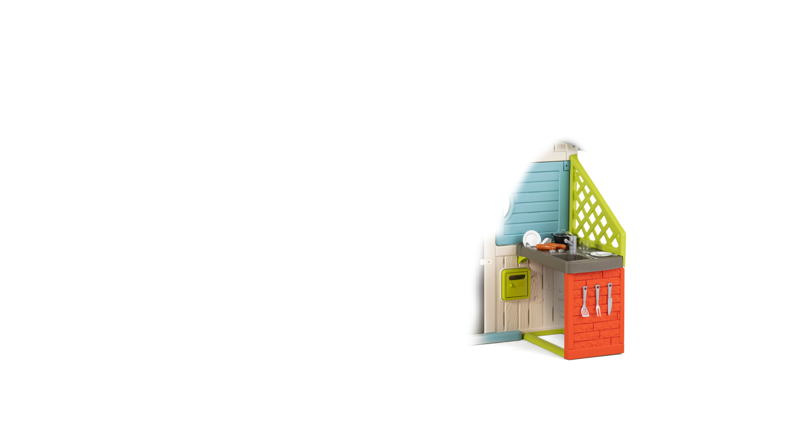Domeček Přátel v elegantních barvách Friends House Evo Playhouse Smoby rozšiřitelný 2 dveře s klíčem 6 oken s UV filtrem 162 cm výška