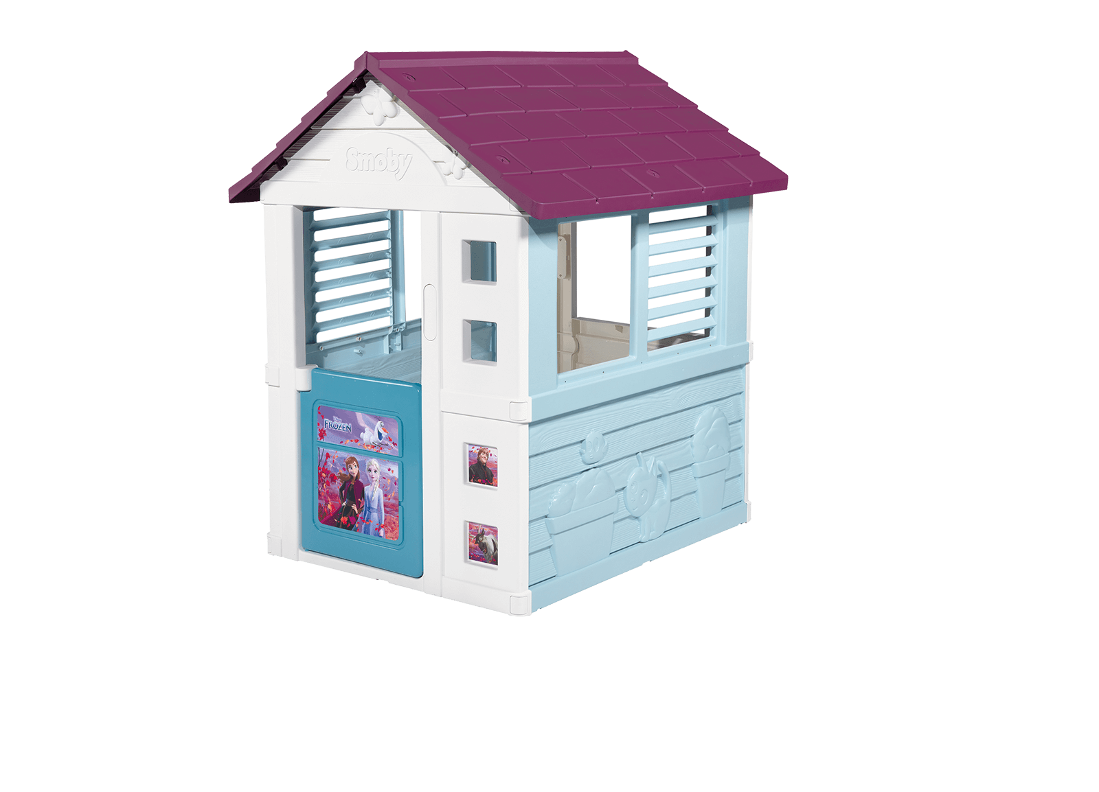 Domček Frozen Disney Playhouse Smoby polovičné dvere a 2 okna so žalúziami UV filter od 2 rokov  SM810719