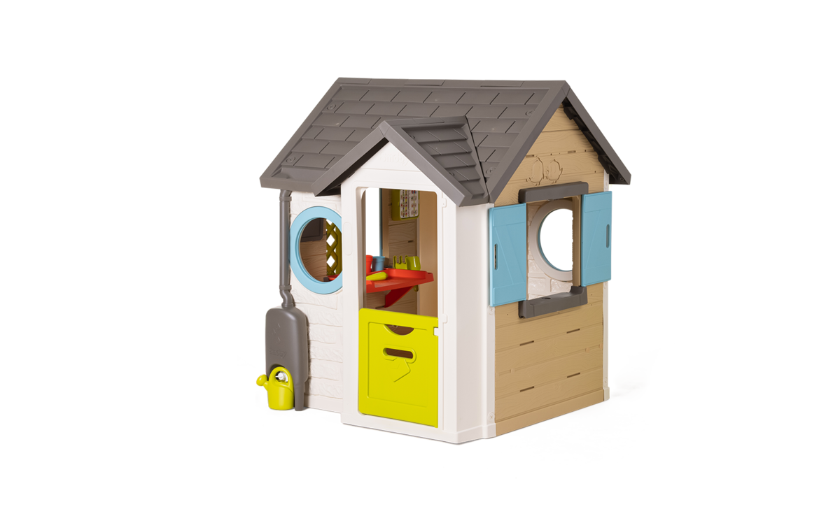Domeček pro zahradníka Garden House Smoby s květináči rozšiřitelný okap a mřížka s ptačí budkou 135 cm výška s UV filtrem od 2 let