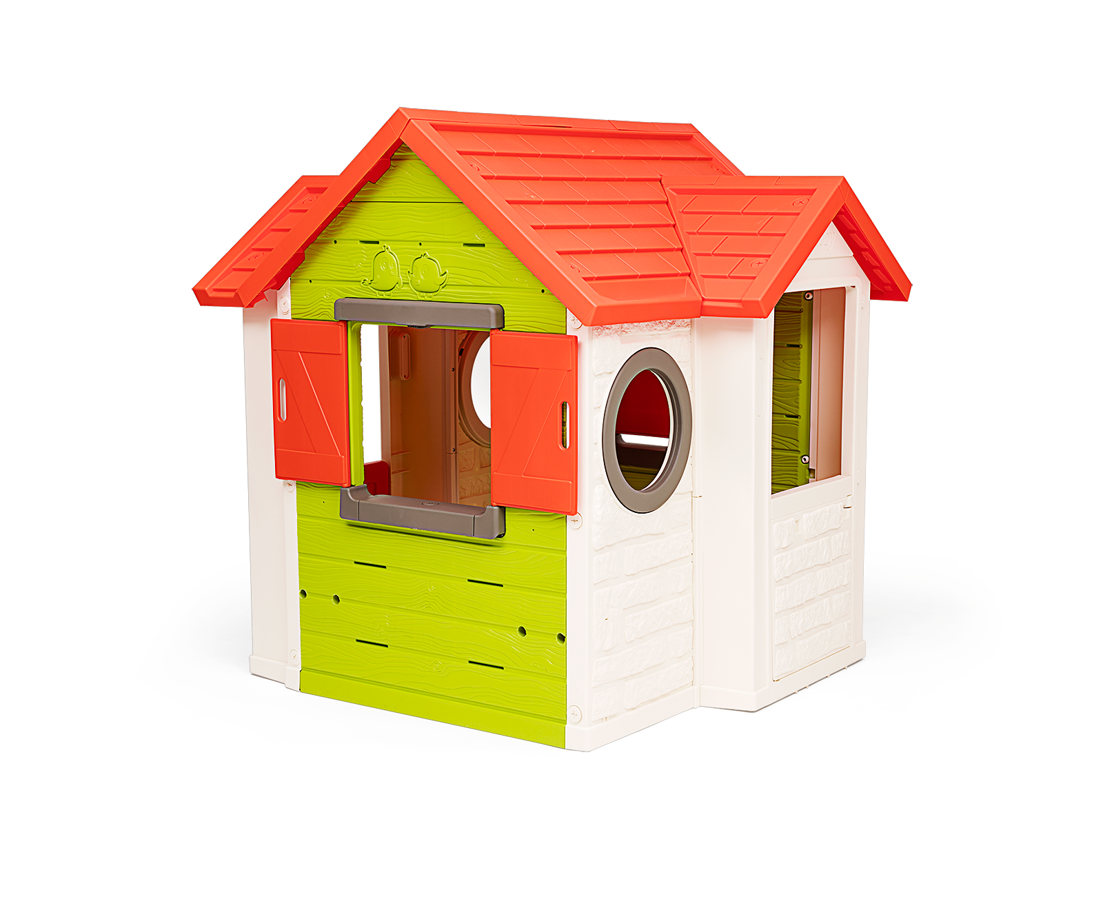 Domeček My Neo House Smoby 1 dveře 2 okna s okenicemi a 2 kulatá okna rozšiřitelný od 2 let