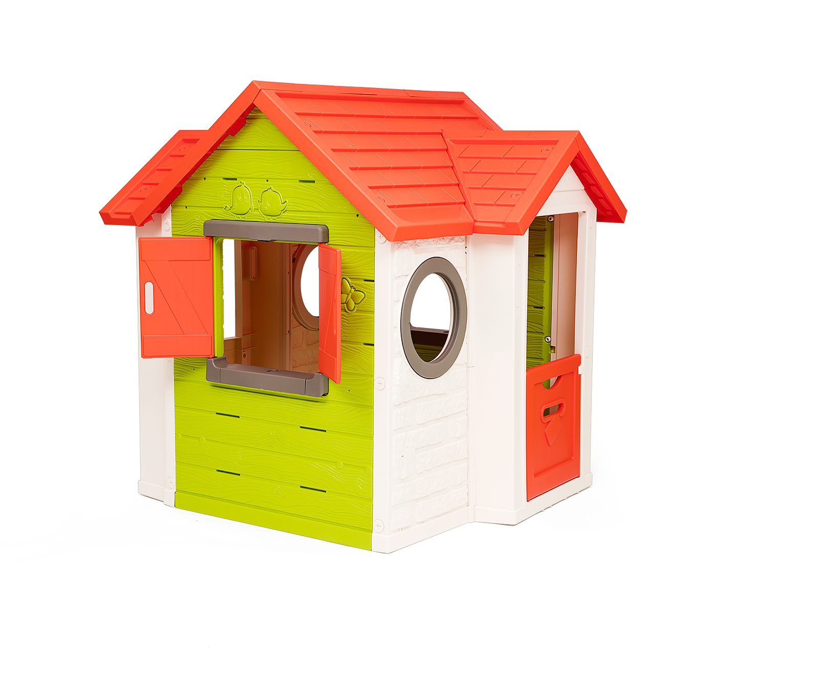 Domeček My Neo House Smoby 1 dveře 2 okna s okenicemi a 2 kulatá okna rozšiřitelný od 2 let