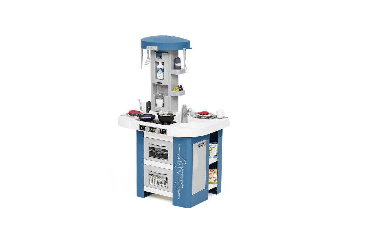 Kuchyňka s technickým vybavením Tech Edition Smoby elektronická s mnoha zvuky a světly a 35 doplňků 100 cm vysoká