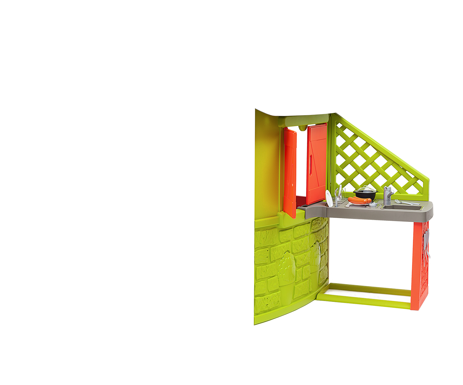 Domeček Neo Jura Lodge Smoby 2 dveře 2 okna s okenice a krmítko pro ptáky od 2 let